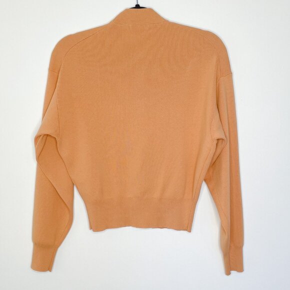 NWT UNIQLO 100% COTTON U FULL NEEDLE SHORT CARDIGAN XS "23 ORANGE" - Picture 4 of 4